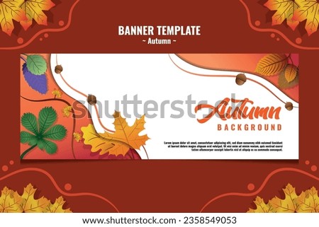 Banner Templates Leaves Vector for Autumn Seasons V4