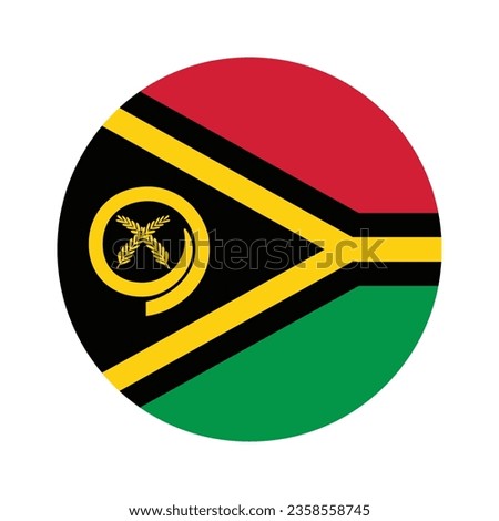 Flag of Vanuatu. Button flag icon. Standard color. Circle icon flag. Computer illustration. Digital illustration. Vector illustration.