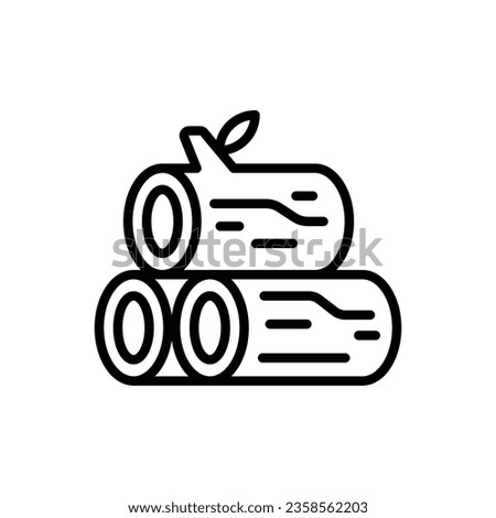 Fire Wood Outline Icon Vector Illustration Royalty-Free Stock Photo #2358562203