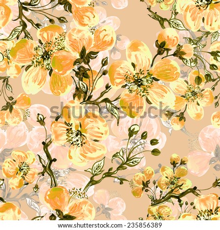 Seamless pattern of spring flowers-2