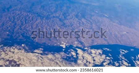 aerial view of Nusa Tenggara Island with steep slopes