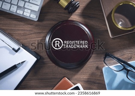 R-Registered trademark. Copyright concept. Business
