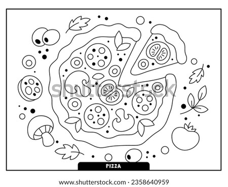 Pizza coloring pages for kids