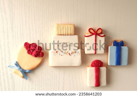 self-made clay cookies of birthday