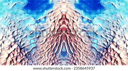 the skin of the earth,  abstract symmetrical photograph of the deserts of Africa from the air, conceptual photo, diffuser filter,