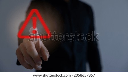 3d social media notification neon light Exclamation mark icon in red rounded square pin isolated on white background with shadow 3D rendering.
