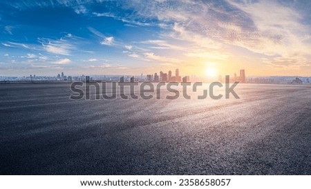 City buildings skyline and asphalt road in Chongqing, China Royalty-Free Stock Photo #2358658057