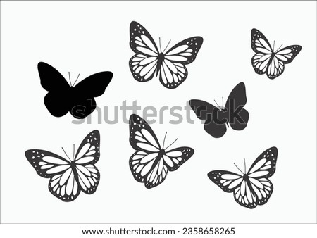 butterfly hand drawn design vector