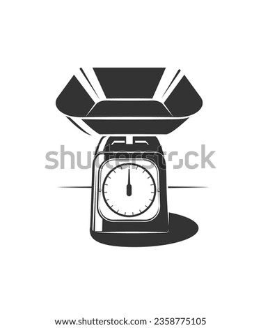 Kitchen scale vector isolated stock illustration, Analog, Cartoon, Clip Art, Cooking, Cut Out