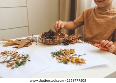 Children's creative activities, autumn idea.