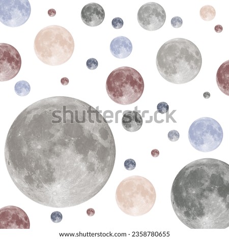 moon background space astronomy blue sky night cosmos nature design illustration astrology bight round planet art orbit luna watercolor star