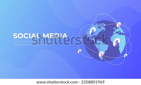 International business connections 3d isometry. Social media future concept. Global communication isometric vector. 