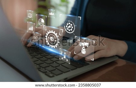 Email automation, email marketing, marketing automation concept. Using data science to drive marketing automation. Develop a insight customer data strengthen customer engagement, retention, loyalty. Royalty-Free Stock Photo #2358805037