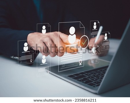 Recruitment management Business concept. Relationship Management with global structure. Human Resources. Management recruitment employment headhunting concept. Human Resource Management concept. Royalty-Free Stock Photo #2358816211