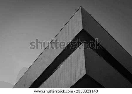 A low-angle shot of the University campus in Poznan in grayscale Royalty-Free Stock Photo #2358821143