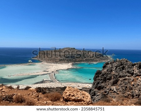 The wonderful Balos beach in Crete.Crystal waters.Scenic views. Royalty-Free Stock Photo #2358845751
