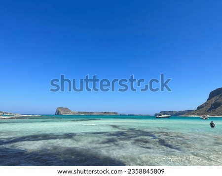 The wonderful Balos beach in Crete.Crystal waters.Scenic views. Royalty-Free Stock Photo #2358845809