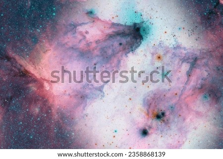 Awesome galaxy with nebulas and bright beautifull colors in outer space. Cosmic wallpaper. Cosmic Background. Elements of this image furnished by NASA
 Royalty-Free Stock Photo #2358868139