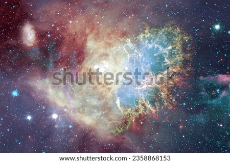 Awesome galaxy with nebulas and bright beautifull colors in outer space. Cosmic wallpaper. Cosmic Background. Elements of this image furnished by NASA
