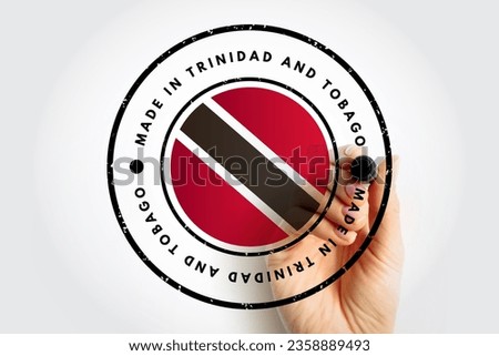 Made in Trinidad and Tobago text emblem stamp, concept background