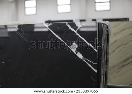 Luxury marble slabs in warehouse
