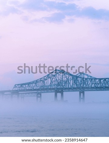 The Bridge at Dawn over the Mississippi River in New Orleans.