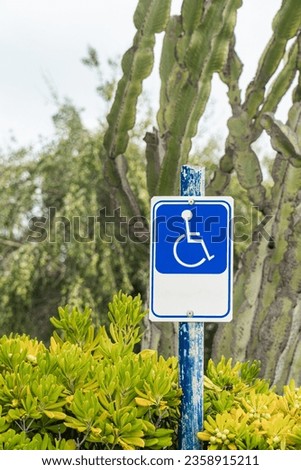 Parking sign reserved for the disabled.