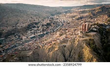 La Paz Bolivia Capital City, Slum in Latin American in Andean Cordillera