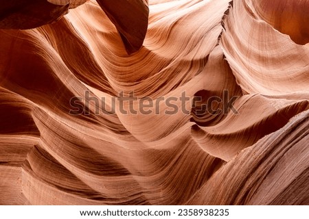 Winter day in South Antelope Canyon, Arizona. High dynamic range picture of the Navaho sandstone