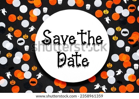 Halloween or Autumnal Decoration With Text Save The Date