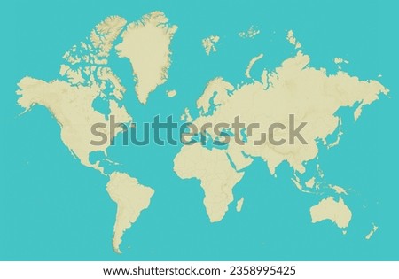 Vintage style world map. Detailed visual of the world map