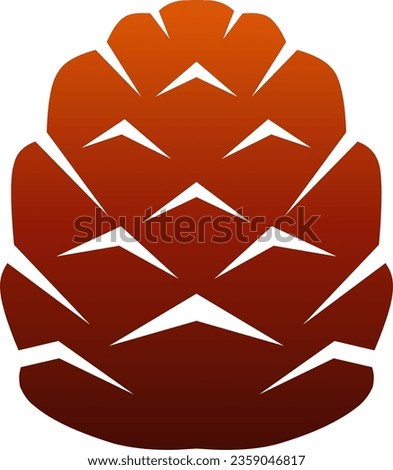 Autumn pinecone vector illustration. Conifer cone fall season icon from pine tree. Autumn graphic resource for autumn icon, sign, symbol or decoration. Pine cone with gradient for fall season design