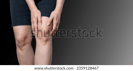 bones, osteoarthritis Knee inflammation, knee arthritis disease black background