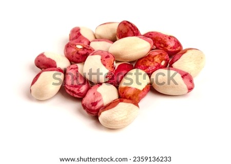 Red Anasazi Beans, isolated on a white background. Spotted beans. Kidney beans Royalty-Free Stock Photo #2359136233