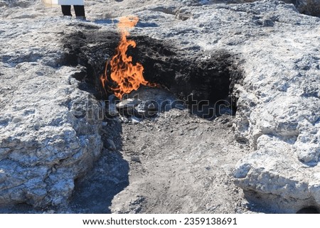 cırali beydaglar national park fire flame turkey rock burning crater volcano gas anatolia natural