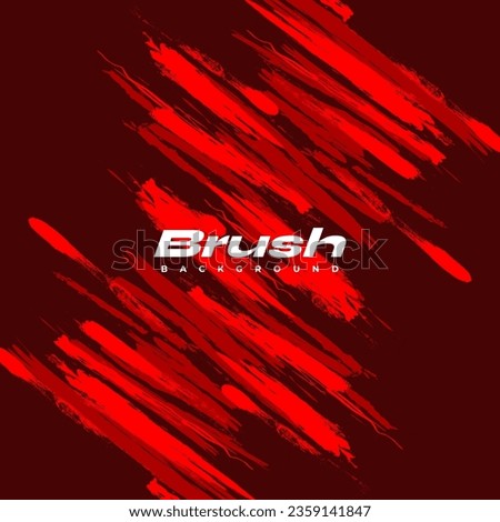 Red Brush Illustration Isolated on Red Background. Sport Background. Scratch and Texture Elements For Design