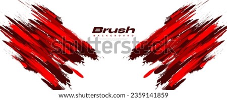 Red Brush Illustration Isolated on White Background. Sport Background. Scratch and Texture Elements For Design