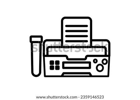 Fax Machine, Icon. Icon related to Communication. Suitable for web site design, app, user interfaces. Line icon style. Simple vector design editable
