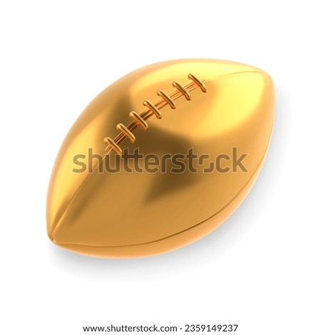 Gold american football ball isolated on white background. EPS10 vector