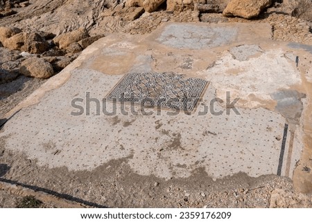 Mosaic floor at Caesarea National Park in Caesarea, Israel

