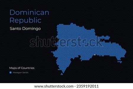 Dominican Republic, Santo Domingo. Creative vector map. Maps of Countries. Central America. Hexagon Series. Royalty-Free Stock Photo #2359192011