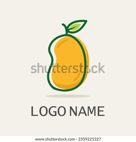 mango fruit summer tropical logo