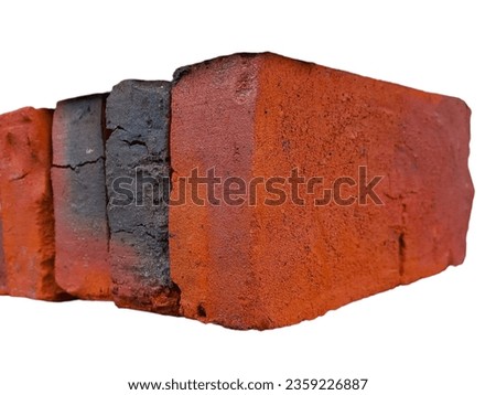 Brick material for building construction isolated on white background.