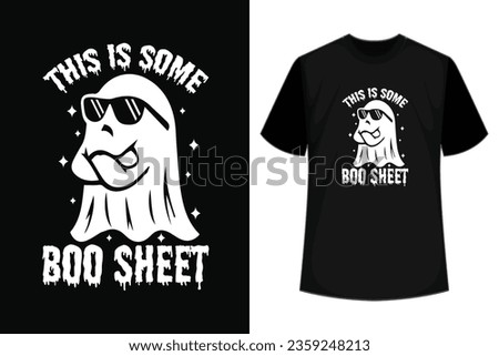 This Is Boo Sheet cool Ghost Retro funny Halloween Costume Men Women T-Shirt Royalty-Free Stock Photo #2359248213