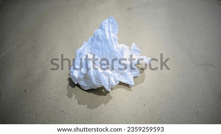 The tissue that has been used forms many folds.  suitable for presentations