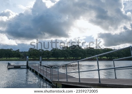 view of the pontoon on The River Hamble Hampshire England on an Autumn morning
