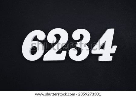 Black for the background. The number 6234 is made of white painted wood.