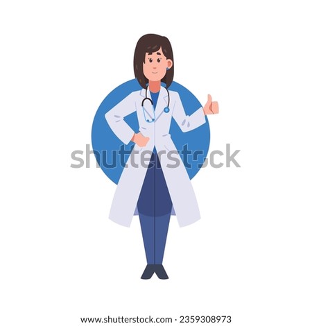 doctor character illustration in flat design style