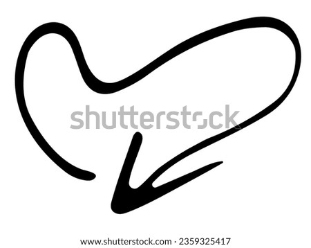 hand drawn doodle arrow pointer heart