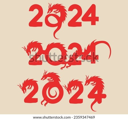 2024 dragon vector. happy new year dragon vector